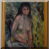 A08. Homage to Renoir's ”Torse de Femme” by Caleb Arnold Slade (1882-1961). Flaking to paint on figure's forehead and in background. 32”h x 25”w 